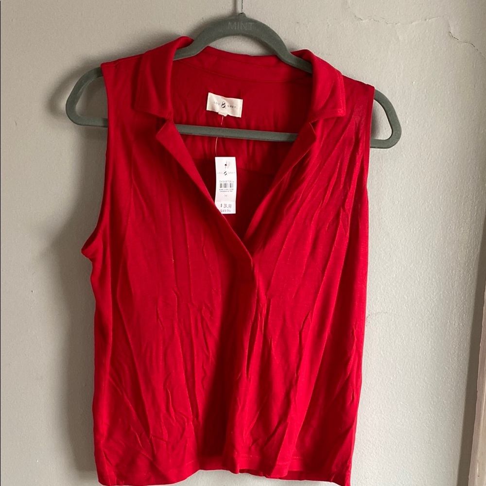 Red Sleeveless Women's Top